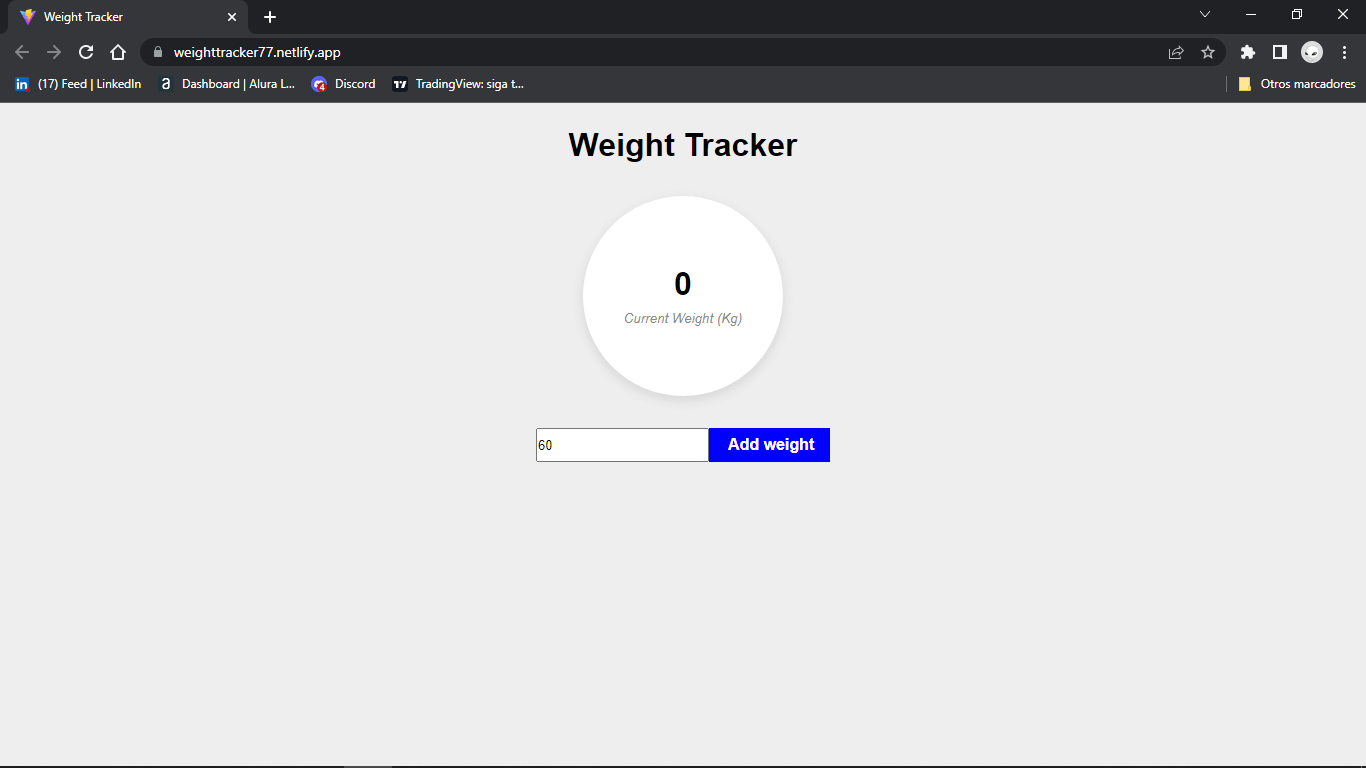 Sitio web de seguimiento de peso